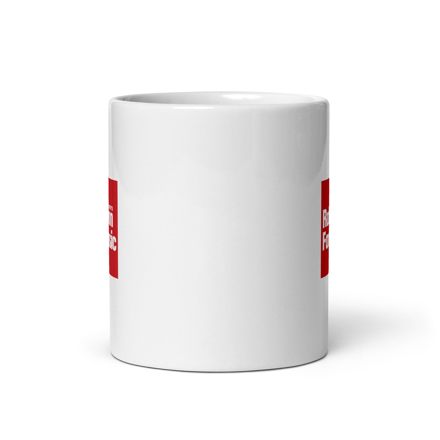 White glossy mug - Red Square Logo