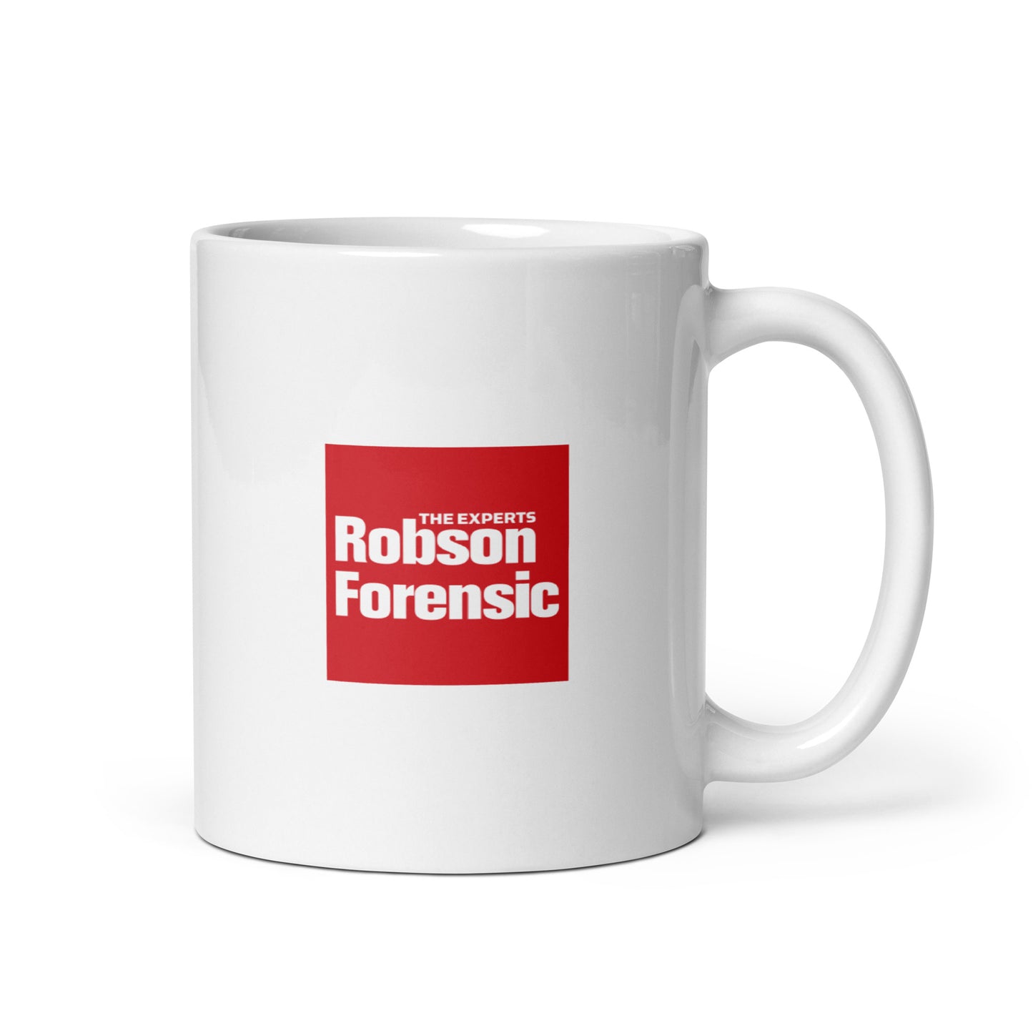 White glossy mug - Red Square Logo